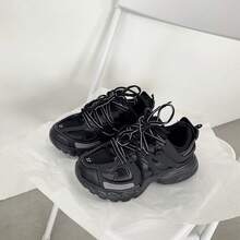 2026 New Women's Shoes New Versatile Thick-Soled Dad Shoes Hong Style Street Style Student Casual Couple Sneakers Elegant Women's Shoes Men's Sneakers - 灰色 - 查看 2