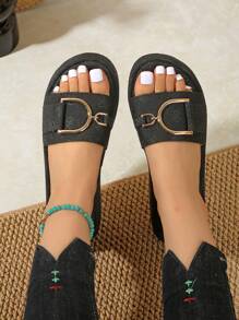 2025 New Thick Sole Wedge Slippers, Women Summer Home Sandals Suitable For Outdoor Wear, Beach & Fashion