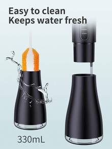 Portable Water Flosser, Rechargeable, 3 Modes, 330ml Water Capacity, Wireless Design, Cleans Teeth, Suitable For Travel And Home Use - Black - View 7