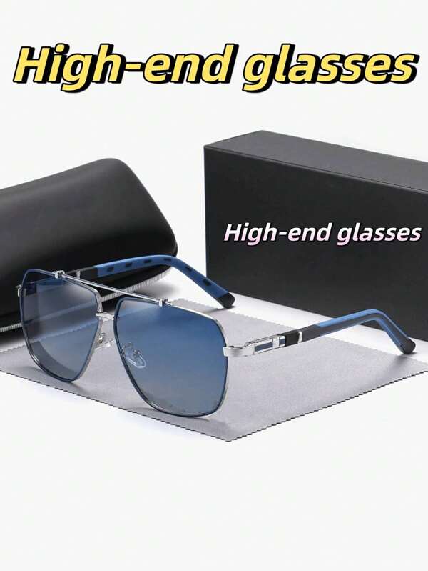 1 قطعة هي علامة تجارية عصرية وراقية ذات طراز بسيط وكلاسيكي من النظارات المعدنية المستقطبة. مضادة للوهج وملائمة للرجال والنساء. هي هدية مناسبة للرياضة والقيادة والدراجات الهوائية والصيد والعطلات والسفر وديكور الحفلات. تأتي في علبة هدايا جلدية فاخرة مع قطعة قماش تنظيف