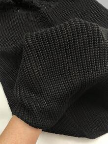 Robe d'été bohème pour femmes à col en V, col ras-du-cou, dos nu, transparente et courte - Noir - Voir 12