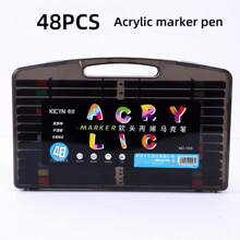 80PCS/60PCS/48PCS/36PCS/24PCS/12PCS Black Box Of Propylene Mark Pen Sets, Drawing Not Soak Paper, Art Collection, Pen To Graffiti Art Of Diy Pens, Colorful Painting Watercolor Art Mark Pen Sets, Waterproof High-Capacity Color Pen, Exquisite Gift To The Student, The Perfect Gifts Of Gifts, Marker Pen,Back To School,School Supplies