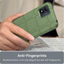 Funda con textura militar rugged para teléfono móvil carcasa resistente diseño camuflaje protección de alto impacto compatible smartphone funda para uso rudo celulares modernos - Verde militar - Ver 5