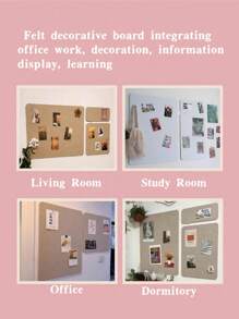 1pc Felt Decor Board Suitable For Holiday Themes & Party Decoration, No-Drill Wall Decor Bulletin Board, Can Hold Nails For Entryway Key Holder, Reusable Photo Wall Memo Board For Home/Office/Classroom, Suitable For Room Decor/Office Memo/Background Wall/Storage Organization, Applicable For Halloween/Spring Festival/Christmas Decoration Home Decor Back To School School Supplies