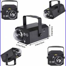 Đèn tiệc DJ Đèn bóng Disco với cáp USB 9,8ft và kích hoạt âm thanh chiếu hoa văn, đèn sân khấu nhấp nháy màu RGB, thân máy bằng nhựa ABS tất cả trong một thích hợp cho tiệc khiêu vũ trong nhà sinh nhật lễ hội quán bar karaoke giáng sinh đám cưới câu lạc bộ biểu diễn - màu đen - Xem 4