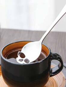 1pc 6" 304 Stainless Steel Coffee Spoon Accessory For Gothic Skeleton Home Decor, Mini Spoon Or Kitchen Utensil, Kitchen Gift, Novelty Skeleton Gift For Horror Chef, Table Decoration For Halloween Party. - Multicolor - View 3