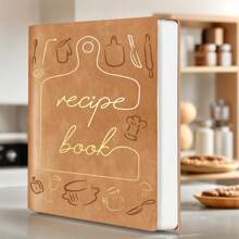 Modernes Rezeptbuch - Stilvoller leerer Kochbuch mit Kunstlederbezug, bietet Platz für 144 Rezepte, strapazierfähiges Design, perfekt zum Aufschreiben eigener Rezepte, Schulmaterial, Rückkehr zur Schule