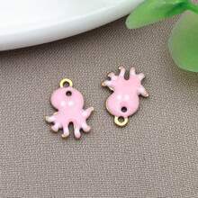 10pcs 9x12mm Cute Enamel Stainless Steel Octopus Charms Mini Cute Marine Life Animal Pendants For DIY Ocean Bracelet Necklace Earrings Jewelry Making Crafts Accessories
