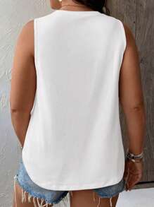 Camiseta de tirantes deportiva informal para mujeres de talla grande, ropa personalizada con texto gráfico, camiseta, blusas de moda, gráficos personalizables, impresión por transferencia de calor, eliminación de imagen de fondo, personalización, celebridades, anime, patrones, pasatiempos, regalos personalizados, regalos festivos