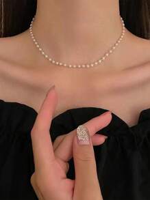 1pc Korean Cute Pearl Necklace