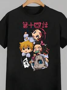 Cute Demon Slay Shirt Anime Demon Shirt Slayer Anime Shirt Anime Graphic Sweatshirt Anime Tee Gift Unisex Shirt Anime Hoodie Demon Hoodie - 黑色 - 查看 1