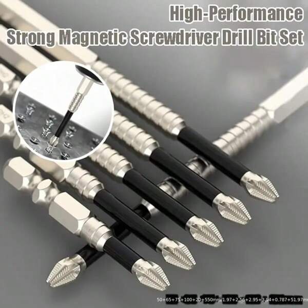 6-Pack Magnetic Screwdriver Bit Set | S2 Alloy PH/Hex/Torx Tips - Rust-Resistant & Anti-Slip | Precision Electronics/Furniture/Auto Repair Kit | Fast Shipping