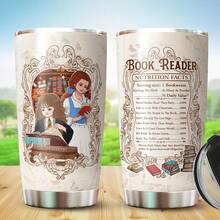 Book Lover Tumbler - Stainless Steel Insulated Drinking Cup - 20 Oz - For Hot And Cold Drinks - Gift For Book Readers, Nerd, Bookworms - 預設 - 查看 2
