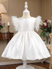 Vestido de fiesta elegante blanco para niñas, con decoración de moño en la espalda, vestido de verano para niñas, nuevo diseño - Blanco - Ver 4