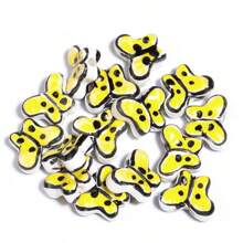 10 piezas/Paquete Cuentas de cerámica con mariposa pintada a mano, cuentas sueltas de varios estilos 17x13mm, elegante casual y adorable estilo infantil, colorido verano hecho a mano DIY para elaborar pulseras, collares, joyas, colgantes y accesorios