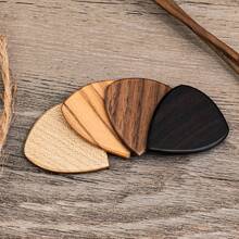 Personalized Wooden 3pcs Guitar Picks With Case, Custom Guitar Pick Holder, Musicians Plectrum Box, Father's Day Christmas Birthday Gift For Guitar Player - Brown - View 6