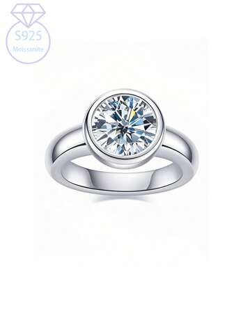 KAHOOT 925 Silver Moissanite Ring New Style Fashion All-Match Personalized Creative Design Retro Style Mature Style Personalized Design Elegant Romantic Simple Classic Style All-Match Elegant Men And Women Couple Ring, Suitable For Proposal Engagement Wedding Valentine's Day Mother's Day Christmas Valentine's Day Thanksgiving Halloween Birthday Anniversary New Year Gift Daily Wear Dating Party Banquet Party Gift