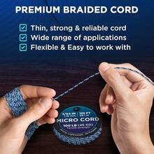 TECEUM Micro Paracord – 118 Mm X 125 Ft – Micro Utility Cord – Thin Braided Paracord Rope – Best Crafting, Projects, Fishing, Camping – Wind Chime – Survival Strong String - 藍蛇 - 查看 2