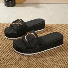 2025 New Thick Sole Wedge Slippers, Women Summer Home Sandals Suitable For Outdoor Wear, Beach & Fashion