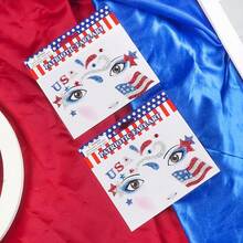 2 Sheets USA & Stars Glitter Face Tattoo Jewelry, 4th Of July Celebration Face Gems With Assorted Designs, Red Blue Glitter In Independence Day, Parades, Parties & More (Style3) - 樣式1 - 查看 4