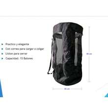 Bolsa mochila balonera capacidad para 15 balones equipo deportivo transporte cómodo resistente ventilado organización futbol voleibol uso escolar - Negro - Ver 5
