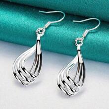 925 Sterling Silver Earrings Fashion Jewelry Elegant Woman Charm Twist Wavy Line Drop Earrings Trendsetter Christmas Gifts