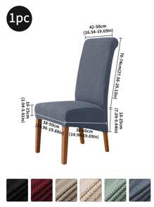 1pc/4pcs/6pcs Beige Striped Plaid High Stretch Dining Chair Cover, Modern Polyester Washable Dust-Proof Chair Slipcover, Suitable For Dining Room, Hotel, Dark Gray, Khaki, Black, Autumn Decor, Room Decor, Back To School, School Supplies