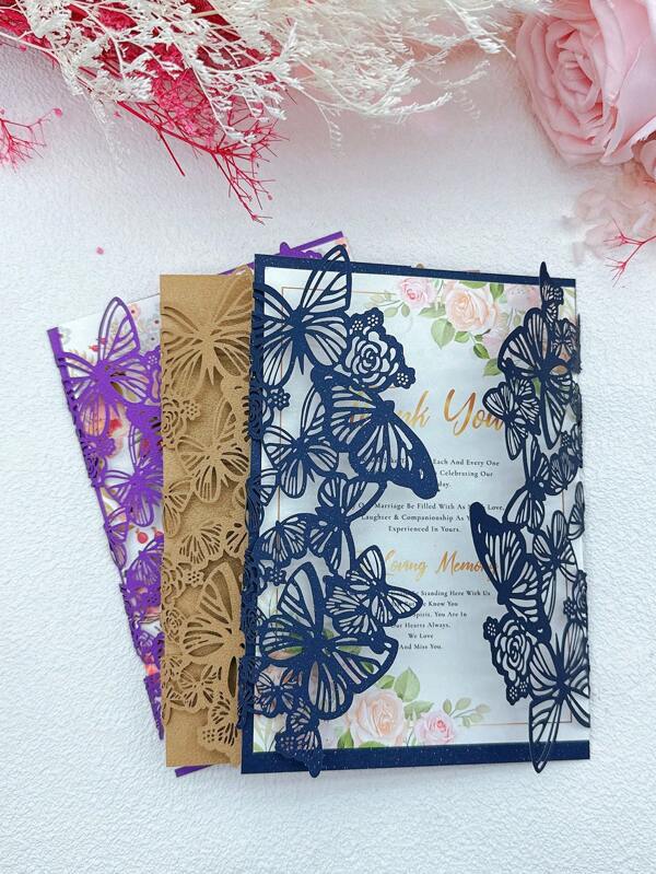 10 piezas/250g Tarjetas de invitación metálicas brillantes para boda, decoración de fiesta de cumpleaños, tarjetas de felicitación personalizadas con brillo (sin incluir tarjeta interior ni sobres)