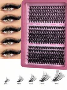 Fluffy Lash Clusters30D/40D/50DIndividual Eyelash Thick Cluster Eyelash Extensions C Curl Lashes Clusters 300Pcs Individual Lashes 8-16MM Wispy Cluster Lashes Diy At Home