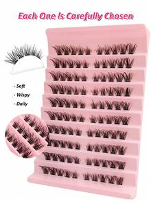 Rikuaild 100 CHIẾC (8-16mm) Lông mi giả Fox Eyelash D xoăn, lông mi giả chồn, vẻ ngoài tự nhiên và lông mi dài mềm mại, cụm lông mi hỗn hợp dạng hộp, cụm lông mi, lông mi riêng lẻ, lông mi, lông mi giả - màu đen - Xem 5