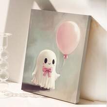 1 件可爱幽灵粉色气球印花、少女恐怖粉色万圣节装饰、美学、粉色蝴蝶结幽灵墙壁艺术印花、万圣节学院风印花、家居装饰、房间装饰美学、房间海报、帆布墙艺术、墙壁装饰、客厅装饰。可选框架秋季装饰 - 1個 - 查看 6
