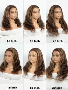 QVR QUEEN VIRGIN REMY 5x5 Lace Front Wavy Curly Human Hair Wig With Natural Hairline, Transparent Lace Closure Wig, Pre-Plucked, Glueless, Highlights - S4/27 - View 2