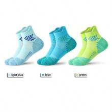 1 par de calcetines tobillos para correr para mujeres y hombres, calcetines cortos acolchados de algodón para entrenamiento, calcetines con malla y fondo acolchado UNISEX