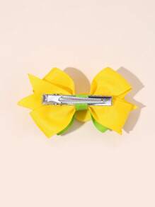 2 Stücke zitronen-gelbe Haarschleifenclips, Sommer-Obst Barrettes aus Ripsband, Haarspangen mit Schleifen für Mädchen, Sommer-Haaraccessoires