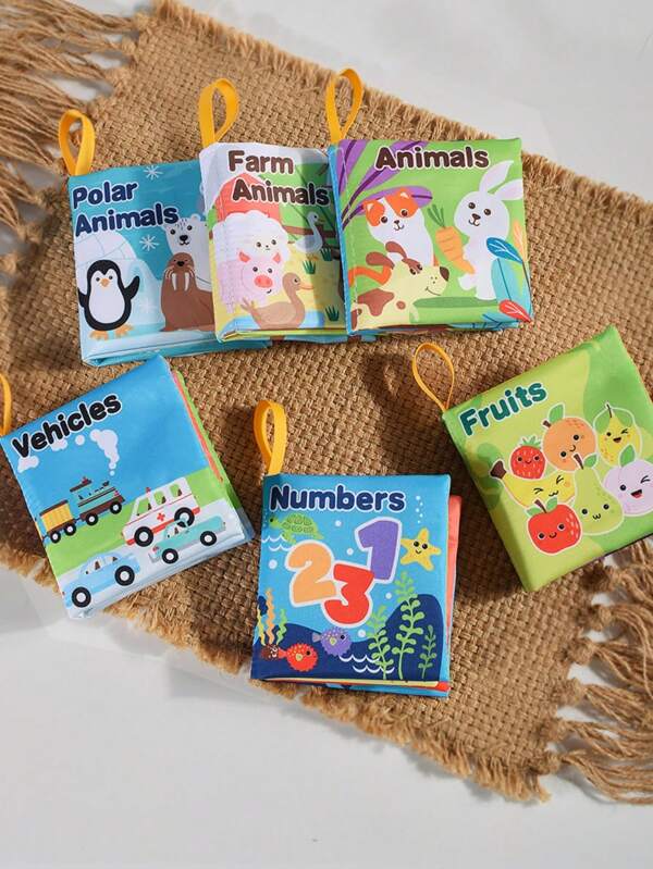 Libro de tela para bebé e infante con temática educativa de animales del océano, bosque y granja, resistente a las rasgaduras y tacto, para estimulación cognitiva temprana