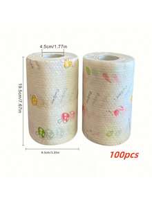 100 piezas/rollo Papel de cocina absorbente y grueso de estilo holgado para uso húmedo y seco, toallas de papel de cocina, accesorios de limpieza, toallas de papel absorbentes, toallas de papel a prueba de aceite para vajilla, papel de cocina, suministros de cocina, suministros para fiestas de Navidad, suministros de limpieza del hogar, adecuado para cocinas, restaurantes, fiestas, reuniones, viajes, regalos familiares, regalos para el hogar (patrón aleatorio) - Multicolor - Ver 8