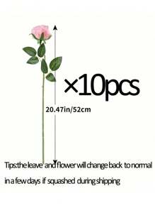 1/6/10pcs Artificial Silk Flowers,Fake Realistic Roses Floral Bouquet Long Stem For Home Wedding Decoration Party,Mother's Day Gift,Flower Baskets, Car Decorations, Dress Accessories,Love Flower Arrangement(Pink), Valentine Day, Gift
