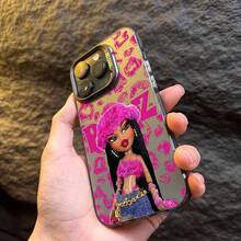 Estuche de teléfono creativo con muñecas  de moda y lindas, compatible con modelos de  16, 15, 14, 13, 12, 11 Pro Max, X, XR, XS Max, 8 y 7 Plus, diseñado para ser resistente a los golpes con una cubierta trasera opaca. - Color mezclado 1 - Ver 4