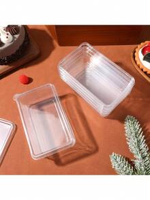 10/20sets Cake Box Clear Tiramisu Box To Go Food Containers Bakery Carrier Packing Small Cake Holder Plastic Container With Lid Clear Cake Carrier Disposable Charcuterie Boxes For Cake, Pastry,Dessert - 彩色 - 查看 4