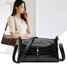 2025 New Style Middle-Aged Mom Bag Multi-Layer Shoulder Bag Women's Handbag Large Capacity Bag Cyberpunk Style Retro Style Outdoor Sports Suitable For Commuting Suitable For Formal Banquet Romantic Style - Green - View 3