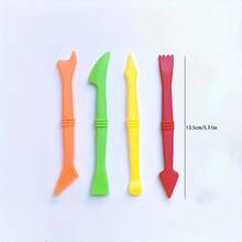 26件儿童工具套装，创意手工玩具，包含各种形状的塑料模具、擀面杖、切刀、挤压器、各种颜色配件，培养儿童动手能力，创意粘土玩具，散装配件课堂学习玩具，粘土模具套装，适合家庭和学校使用，增强儿童创造力（配件颜色随机）