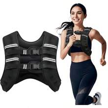 Weighted Vest 8lb 12lb 16lb 20lb 25lb 30lb Weight Vest With Two Adjustment Straps For Men Women Weight Vests With Reflective Stripe For Strength Training Running Jogging Walking SH PO - Black - View 1