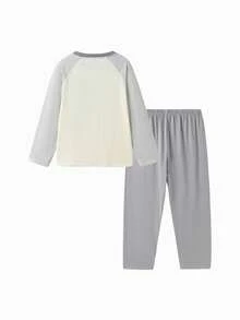 Balabala Miiiiichan Kids Pajama Set 2025 Comfortable Sleepwear - White Grey Tone - View 5