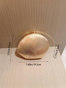 1 pezzo di borsa da sera elegante con forma asimmetrica, borsa romantica da matrimonio, borsetta formale da festa con tracolla a catena per primavera/estate