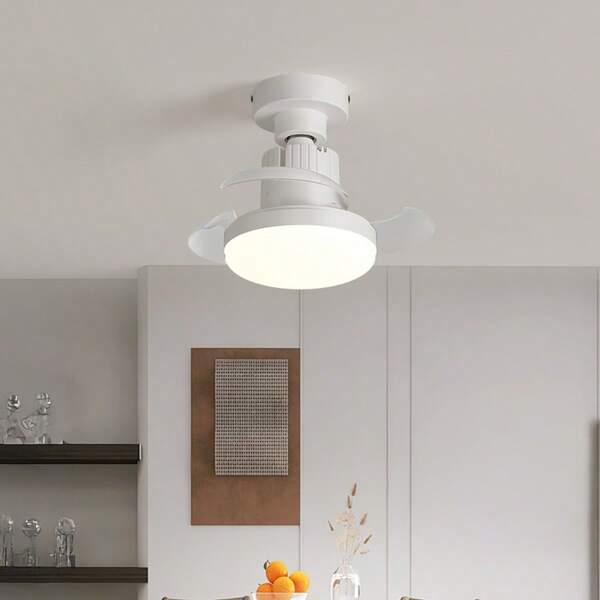Luminária de teto invisível inteligente 2 em 1, nova luminária de teto invisível com controle remoto, luminária de teto com lâmina oculta, luminária de teto invisível para sala de estar moderna, luminária de teto invisível para quarto, luminária pendente com ventilador invisível branca para decoração de casa, luminária de teto invisível silenciosa e econômica, 7 lâminas, 30 W, LED regulável em 3 cores, controle remoto ou interruptor de parede (sem interruptor de parede incluído), adequada para sala de estar, quarto, sala de jantar, garagem, 1 peça