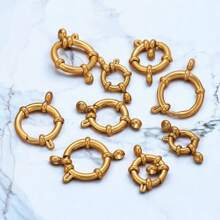 1/4 stuks 304 roestvrijstalen ring katapult sluiting sieraden accessoire DIY ketting armband 18K vergulde verbindingssluiting kleurvaste hanger sluiting