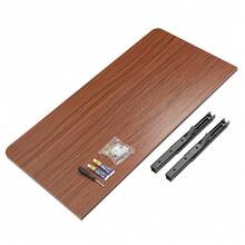 60x40CM Folding Wall Mounted Desk - Space-Saving Work Table For Home Office, Computer Study - Chocolate Brown - View 7