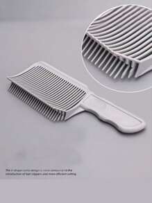 1pc Professional Heat-Resistant Cutting Comb - For Men's Flat Top Haircut, Ergonomic Handle Design, Suitable For Dry Styling And Barber Shop Use, High-Temperature Plastic Material, Hairstylist Tool