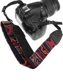 1pc Camera Shoulder Strap, Retro Pattern Camera Strap