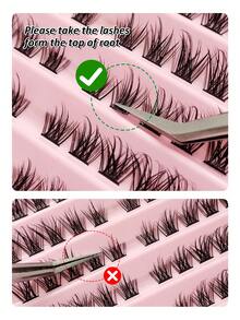Rikuaild 100 CHIẾC (8-16mm) Lông mi giả Fox Eyelash D xoăn, lông mi giả chồn, vẻ ngoài tự nhiên và lông mi dài mềm mại, cụm lông mi hỗn hợp dạng hộp, cụm lông mi, lông mi riêng lẻ, lông mi, lông mi giả - màu đen - Xem 6